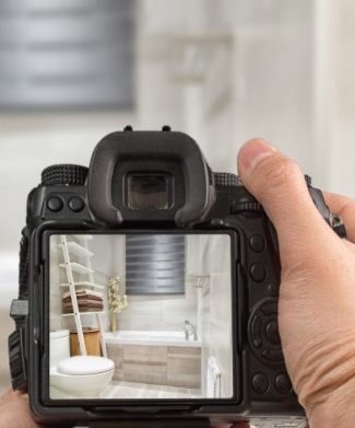Taking photos of a bathroom